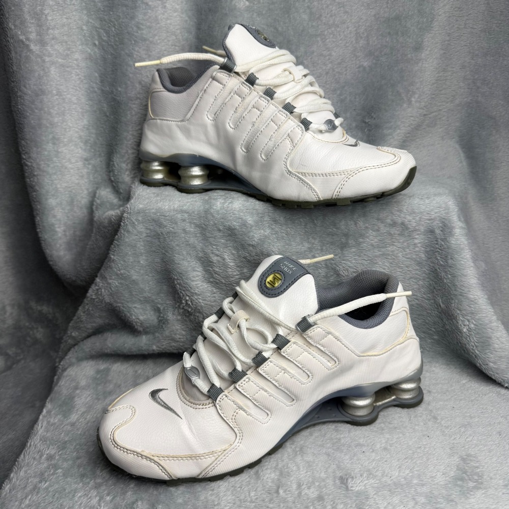 Nike Shox NZ White Metallic Silver Grey 488312-113 Womens Size 7 Running Shoes
